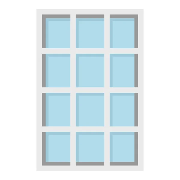 Ícone de janela retângulo reticulado branco isolado — Vetor de Stock