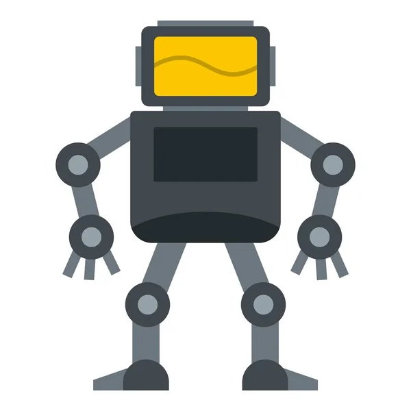 Robot gris con icono de la cabeza del monitor aislado — Vector de stock