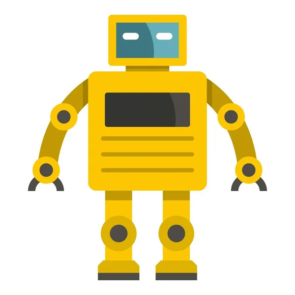 Icono de robot humanoide amarillo aislado — Vector de stock