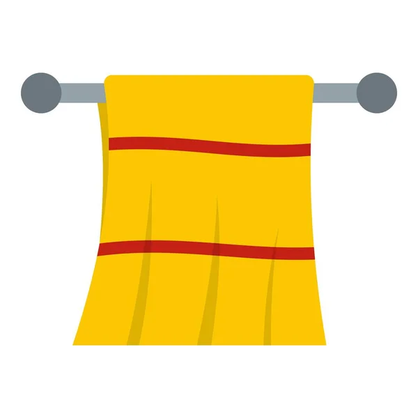 Żółte ręczniki wiszące na wieszak ikona na białym tle — Wektor stockowy