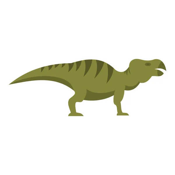 Striped hadrosaurid dinosaur icon isolated — Stock Vector