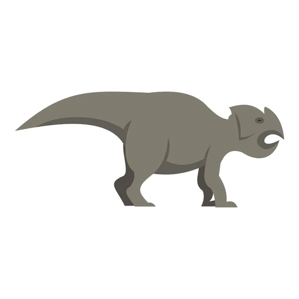 Icône de dinosaure cératopsiens gris isolé — Image vectorielle