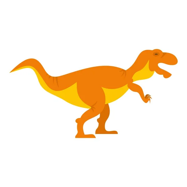 Orange tyrannosaur dinosaur icon isolated — Stock Vector