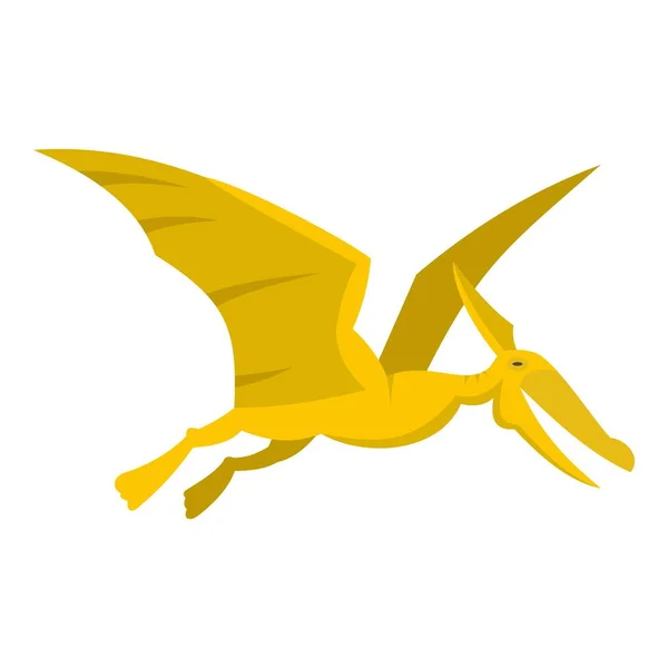 Ícone de dinossauro pterossauro amarelo isolado —  Vetores de Stock