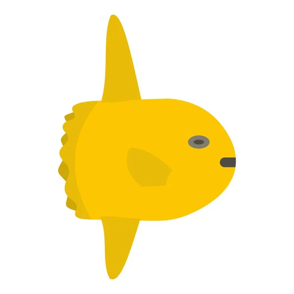 Small yellow fish icon isolated — Stock Vector