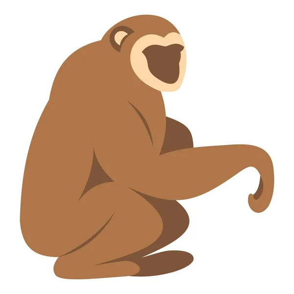 Συνεδρίαση μαϊμού εικονίδιο απομονωμένες — Διανυσματικό Αρχείο