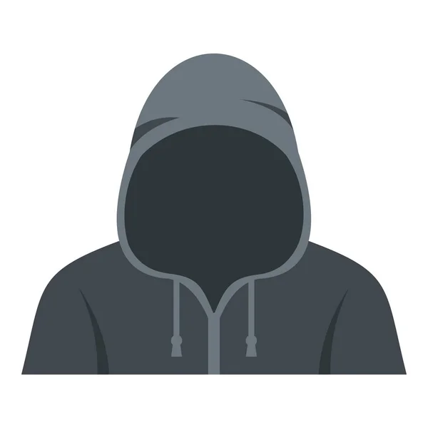 Figuur in een pictogram van de hoodie geïsoleerd — Stockvector