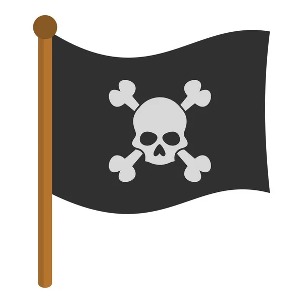 Ícone da bandeira pirata isolado — Vetor de Stock