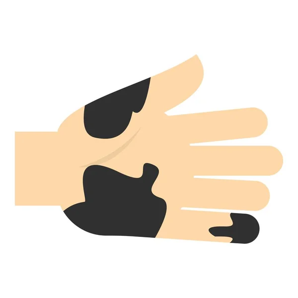 Mano con manchas sucias icono aislado — Vector de stock