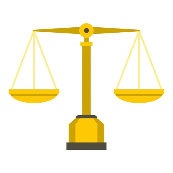 Escalas de oro de la justicia icono aislado — Vector de stock