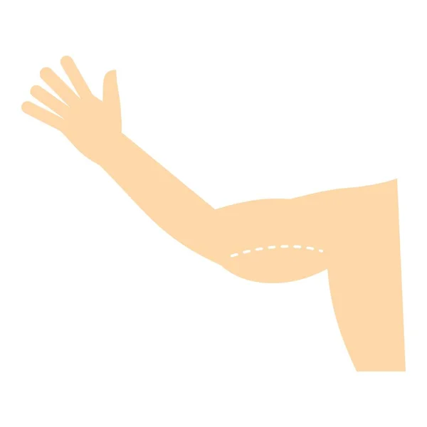 Chirurgie plastique du bras icône isolé — Image vectorielle