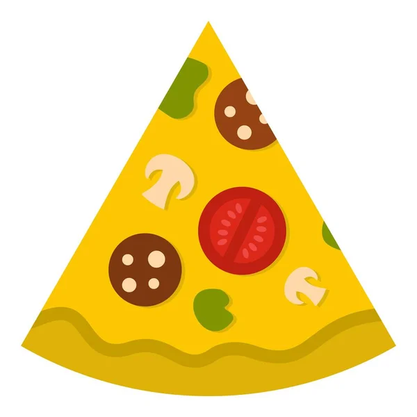 Stukje pizza met worst pictogram geïsoleerd — Stockvector