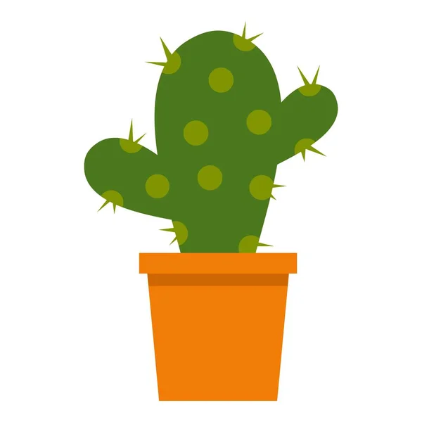 Bunga kaktus dalam ikon pot terisolasi - Stok Vektor