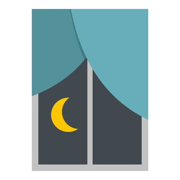 Vista nocturna desde un icono de ventana aislado — Archivo Imágenes Vectoriales