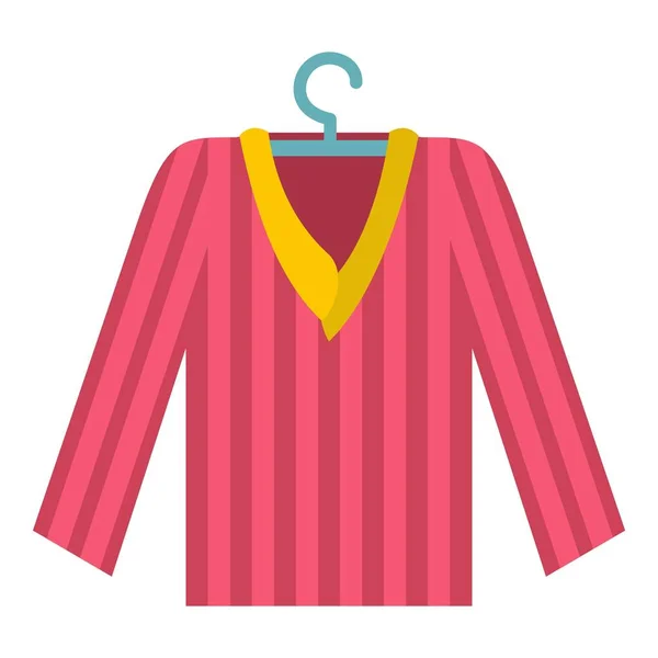 Pink striped pajama shirt icon isolated — Stock Vector