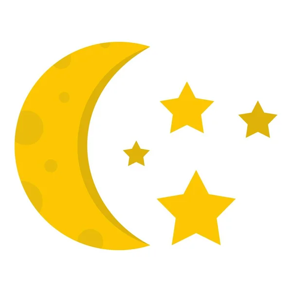 Night sky with stars and moon icon isolated — Stock Vector