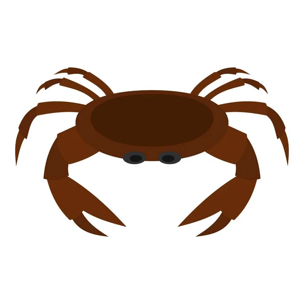 Icono de cangrejo marrón comestible aislado — Vector de stock