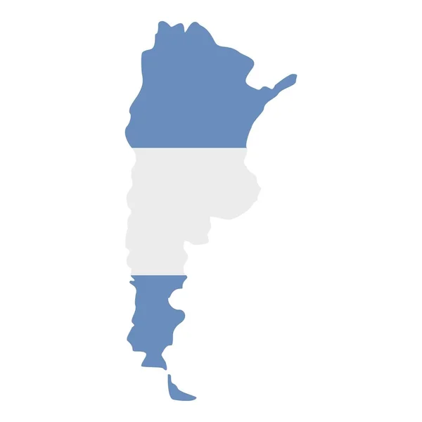 Mapa da Argentina no ícone de cores da bandeira argentina — Vetor de Stock
