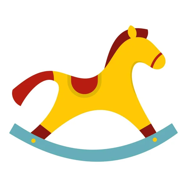 Icona gialla cavallo a dondolo in legno isolato — Vettoriale Stock