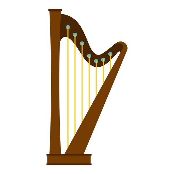 Dřevěná harfa ikona, samostatný — Stockový vektor