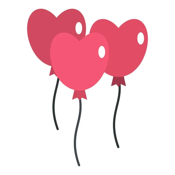 Globos rosados en forma de icono del corazón aislado — Archivo Imágenes Vectoriales