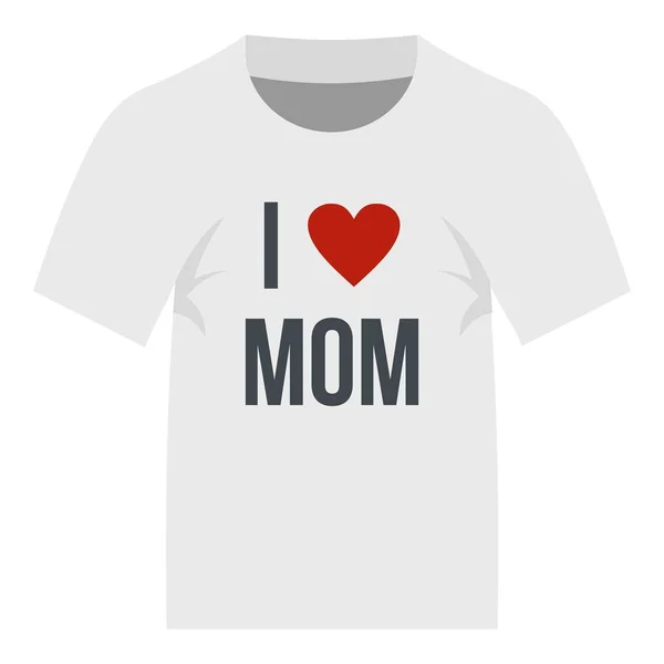 Рубашка я люблю мама икона изолированы — стоковый вектор