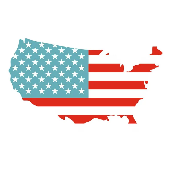 Icona mappa americana isolato — Vettoriale Stock