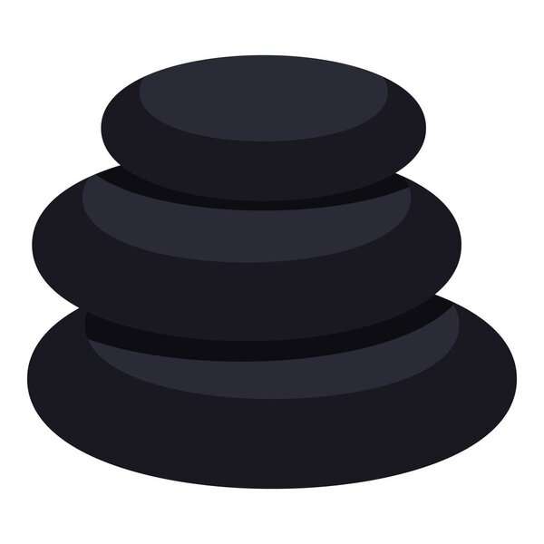 Stack of black basalt balancing stones icon