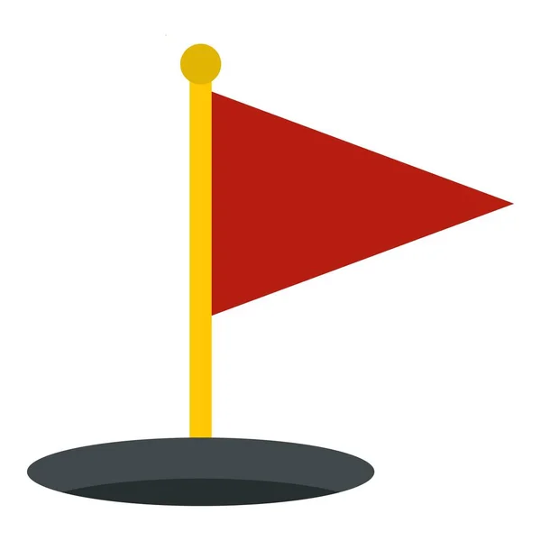 Icône drapeau rouge de golf isolé — Image vectorielle
