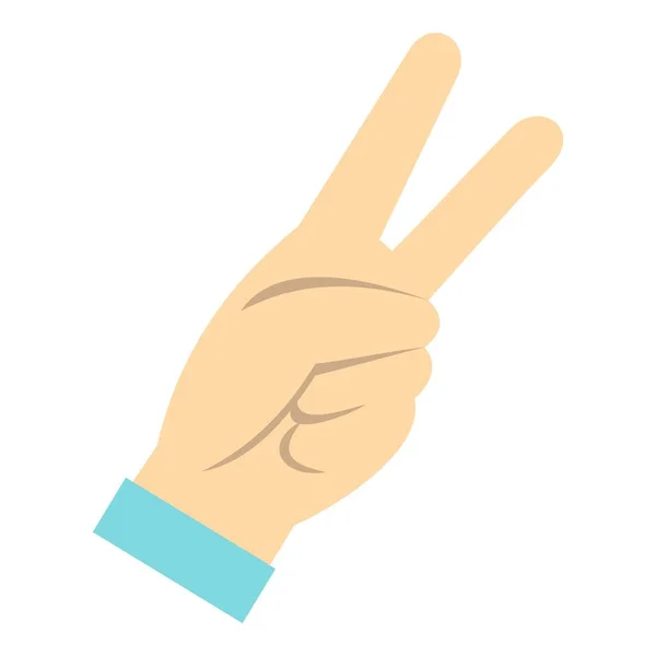 Two fingers raised up gesture icon isolated — Stock Vector