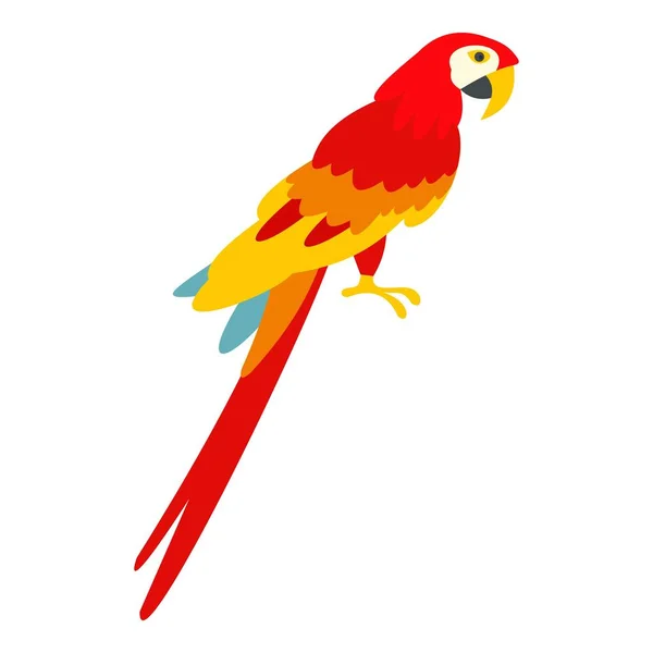 Dieprode macaws pictogram geïsoleerd — Stockvector