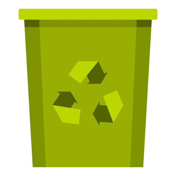 Grüne Tonne mit recyceltem Symbol isoliert — Stockvektor