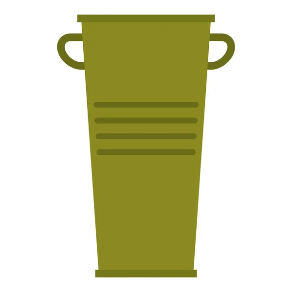 Groen afval tank met handvatten pictogram geïsoleerd — Stockvector