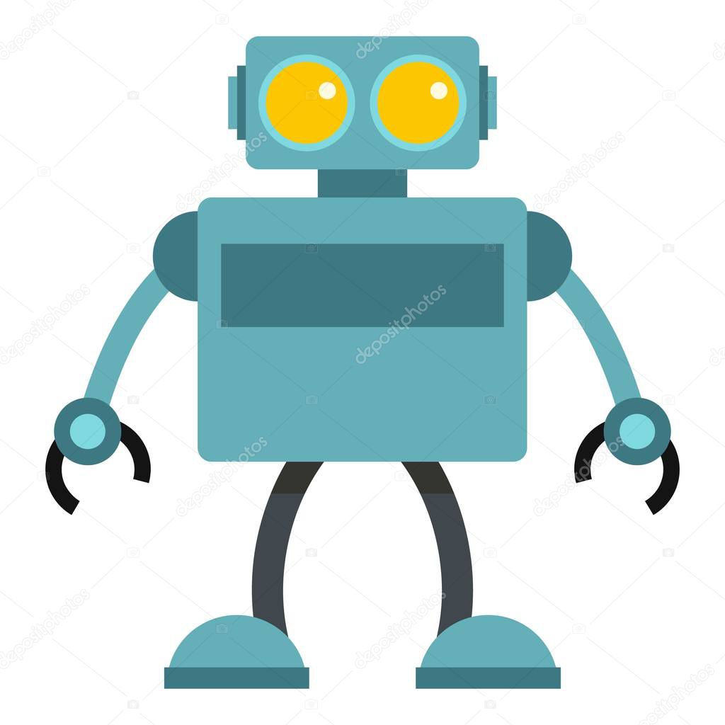 Blue robot icon isolated