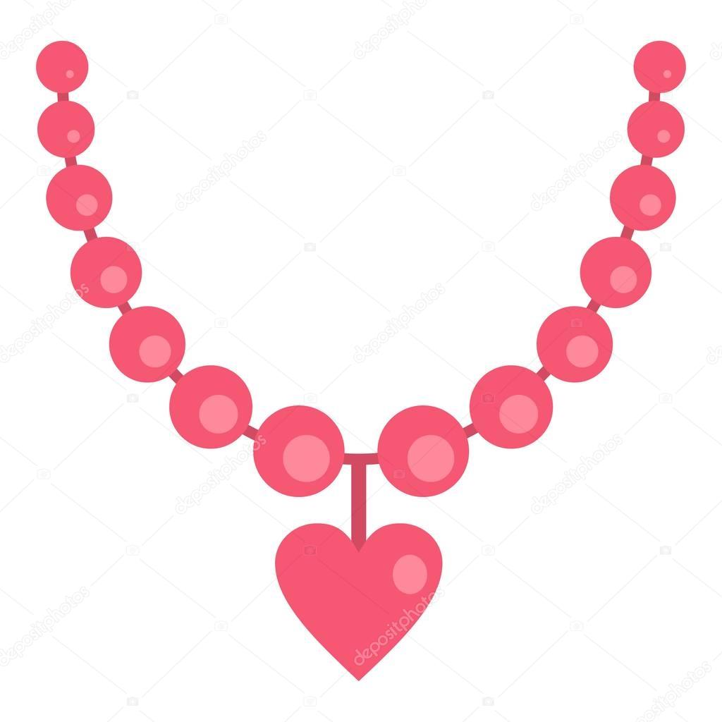 Necklace icon flat isolated on white background vector illustration