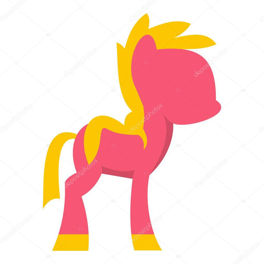 Little pony icon flat isolated on white background vector illustration