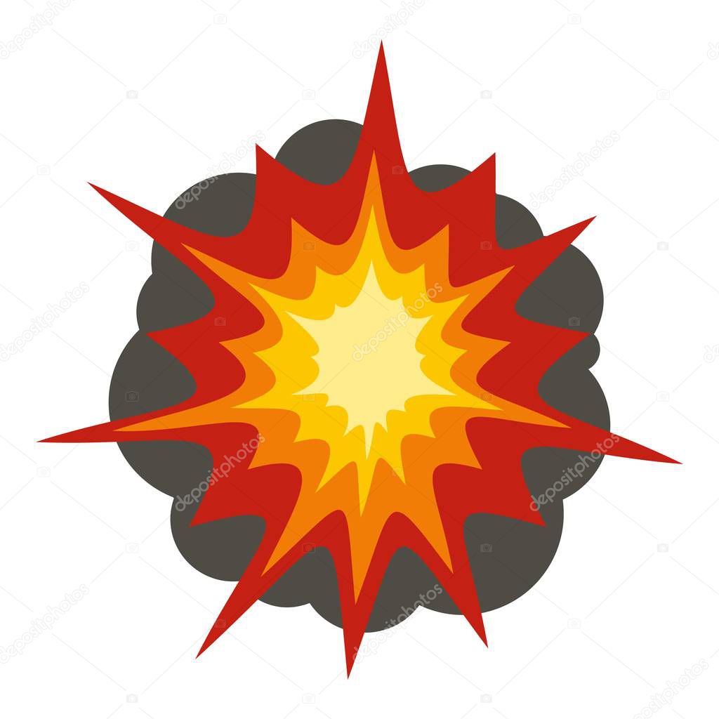 Fire explosion icon isolated
