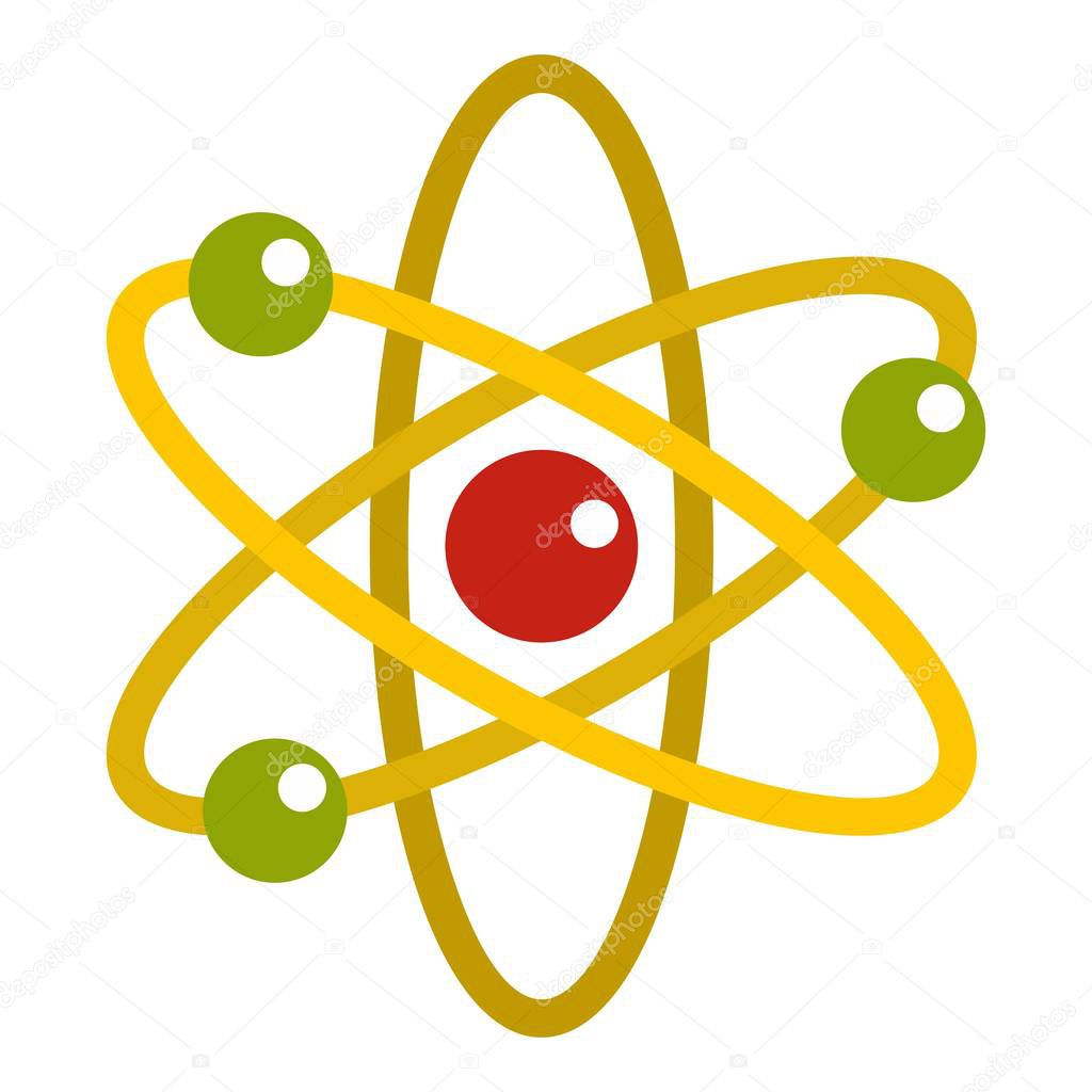 Nucleus and orbiting electrons icon isolated