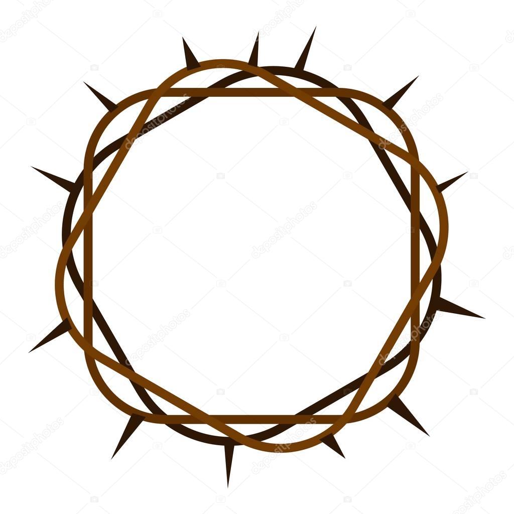 Crown of thorns icon isolated