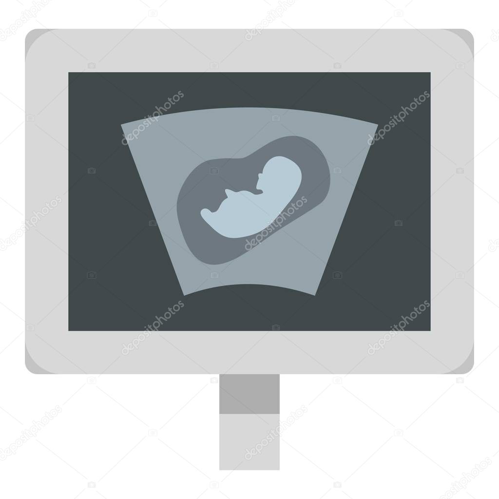 Ultrasound scan of baby icon isolated