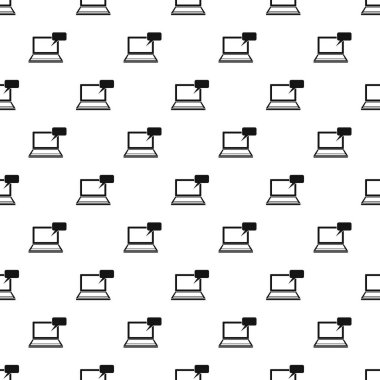 Laptop ile kabarcık konuşma tasarlamak vektör