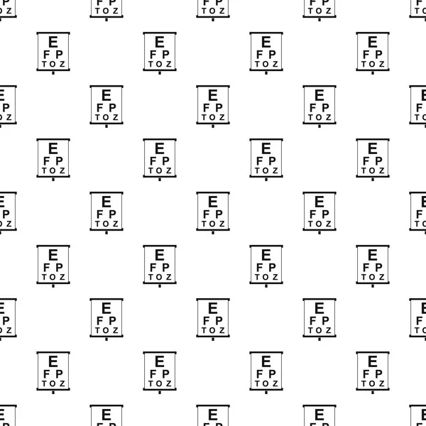 Plaque avec des lettres modèle de test de la vue — Image vectorielle