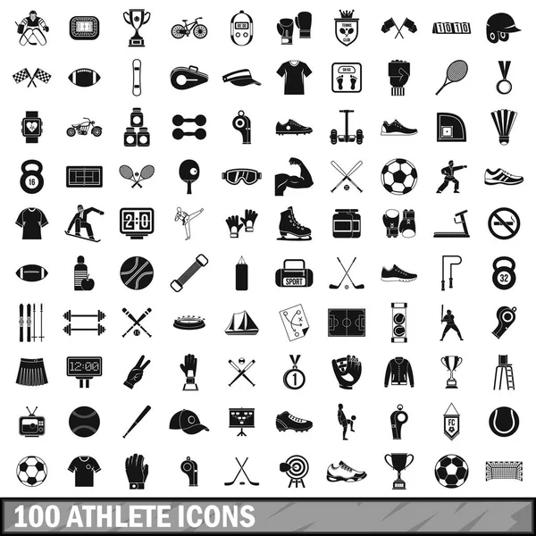 100 sporcu Icons set, basit tarzı