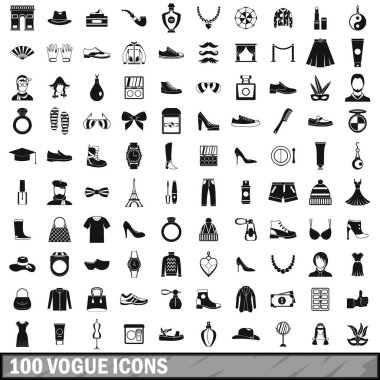 100 vogue Icons set, basit tarzı