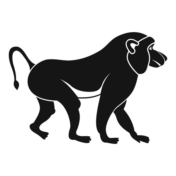 Icono macaco japonés, estilo simple — Vector de stock