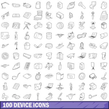 100 aygıt simgeler kümesi, anahat stili