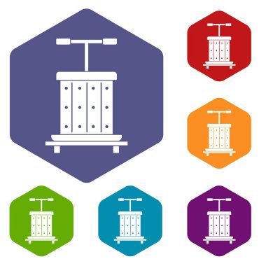 Üzüm simgeler kümesi için geleneksel ahşap basın