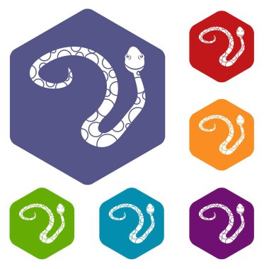 Benekli yılan simgeler kümesi altıgen