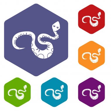 Altıgen Kara Yılan Icons set