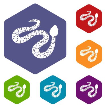 Benekli yılan simgeler kümesi altıgen